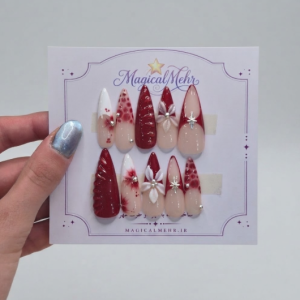 ناخن گل برجسته چری